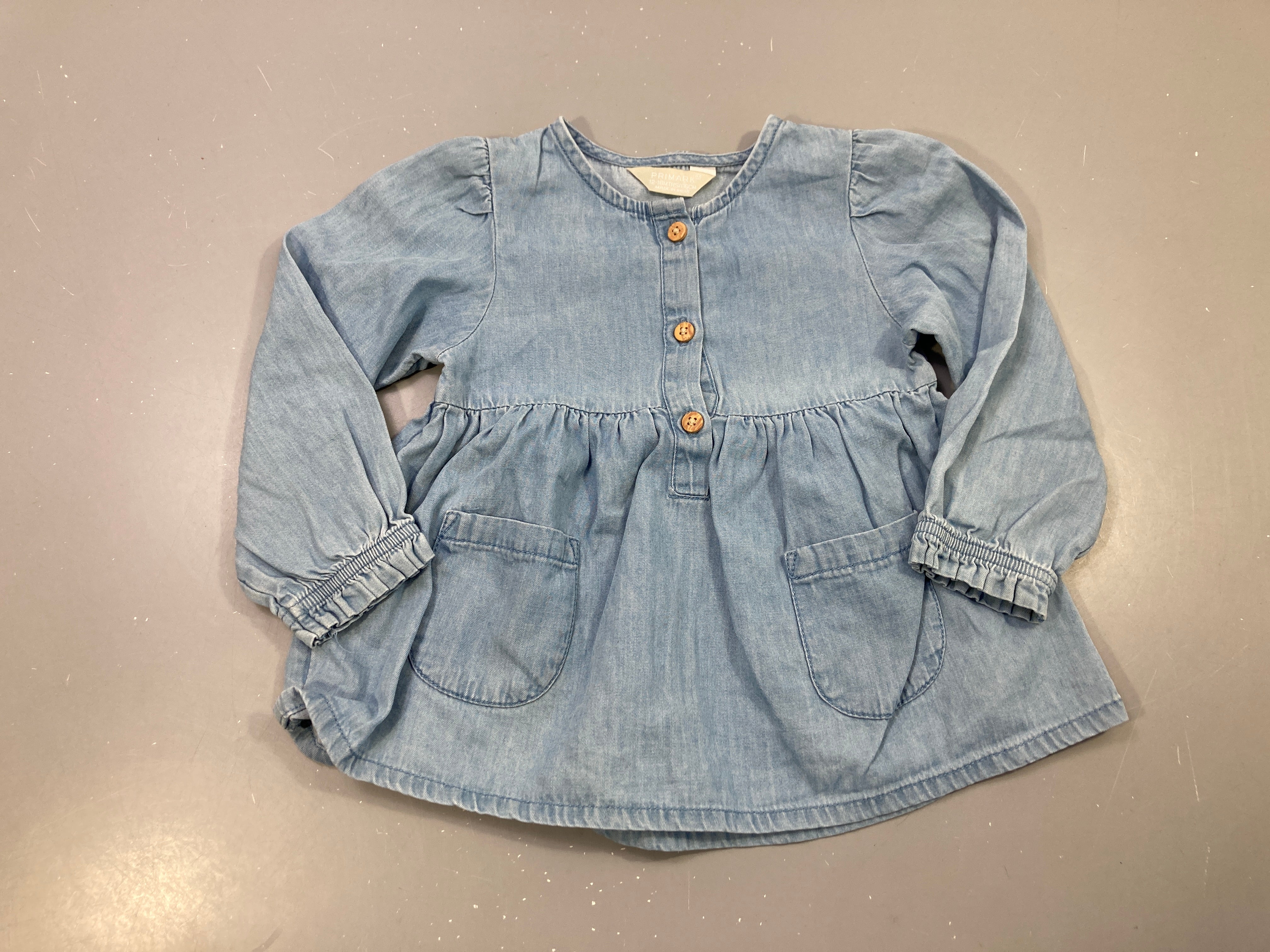 Blouse m.l Denim poches, boutons bois