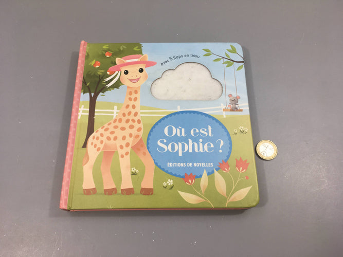 Où est Sophie Avec 5 flaps en tissus, moins cher chez Petit Kiwi
