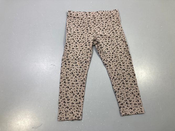 Legging taupe imprimé léopard noir, moins cher chez Petit Kiwi