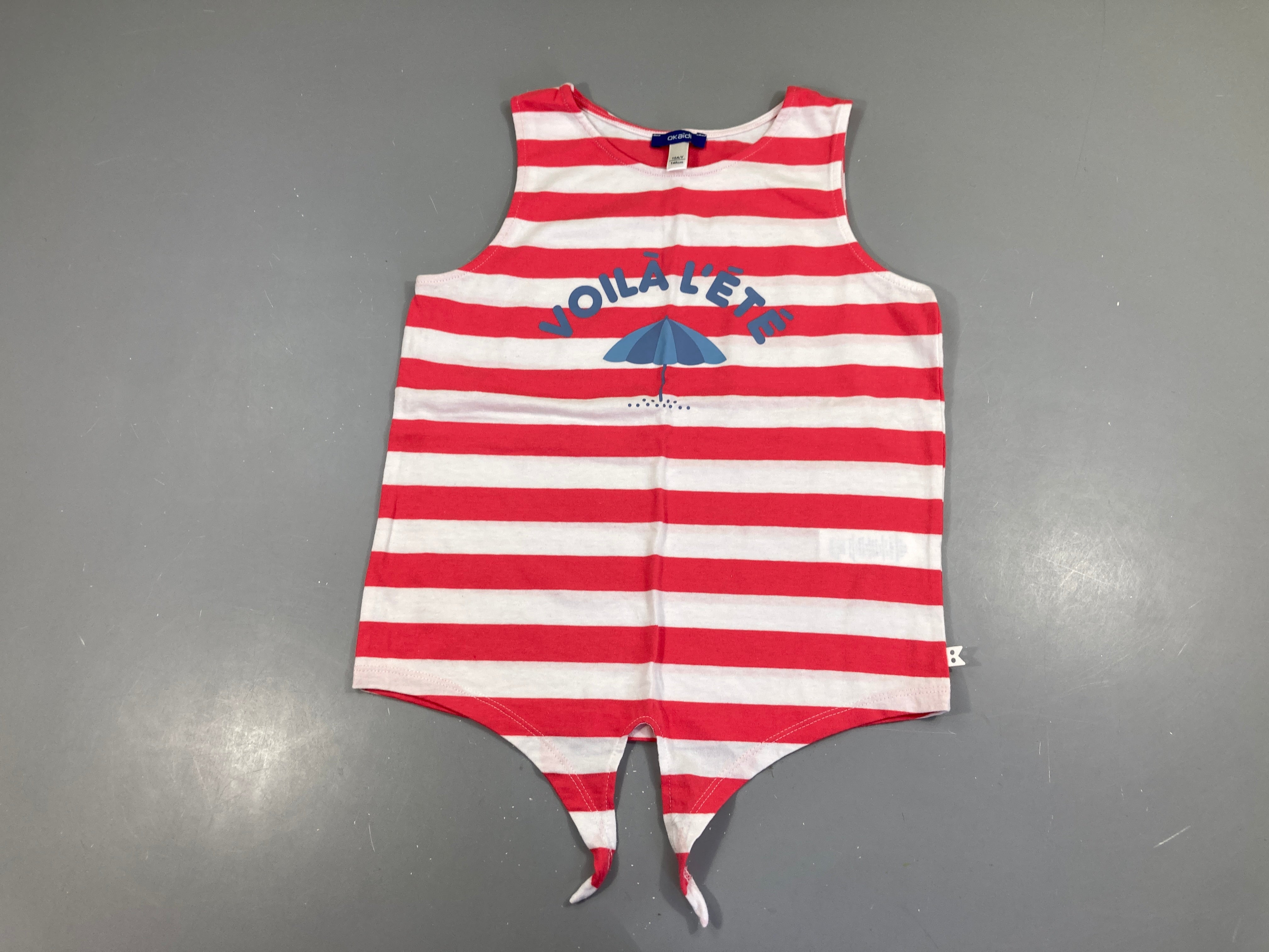 T-shirt s.m blanc ayé rose voilà l'été, noeud sur le devant