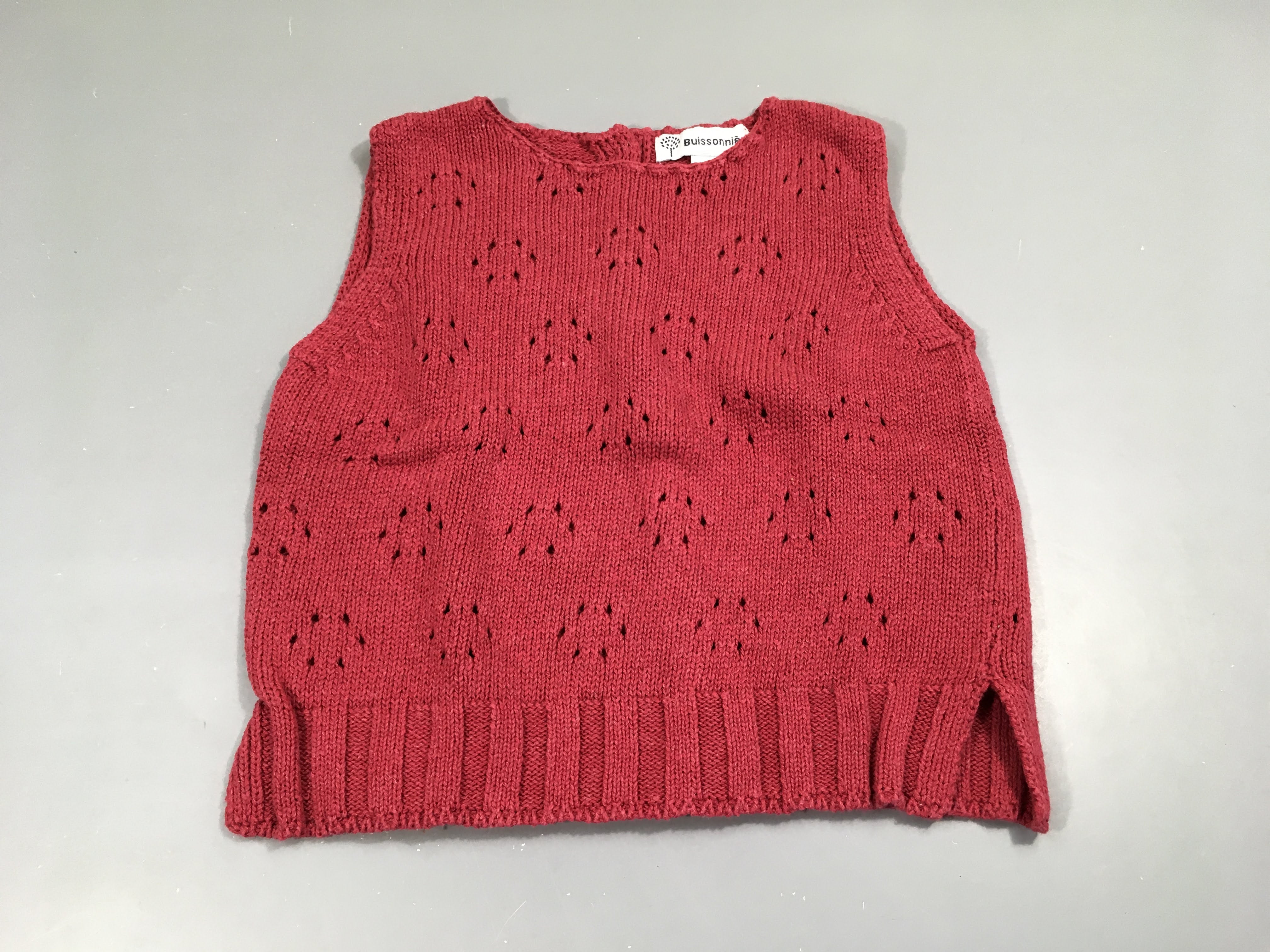 Pull s.m boutonné dos bordeaux