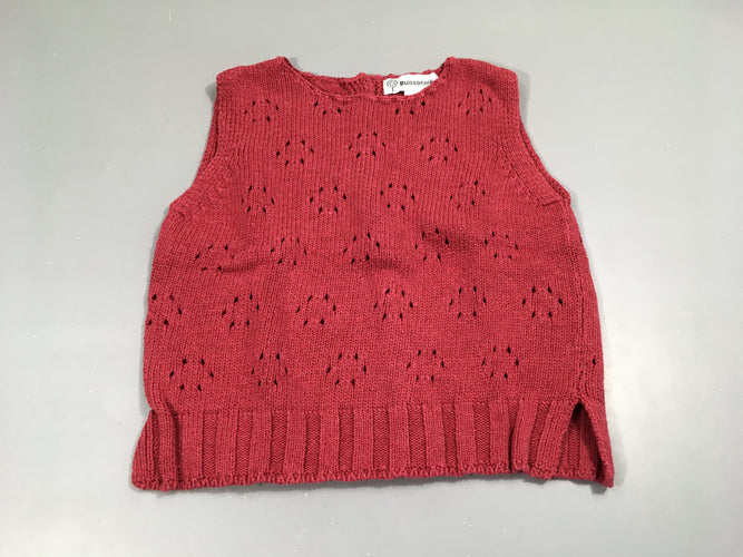 Pull s.m boutonné dos bordeaux, moins cher chez Petit Kiwi