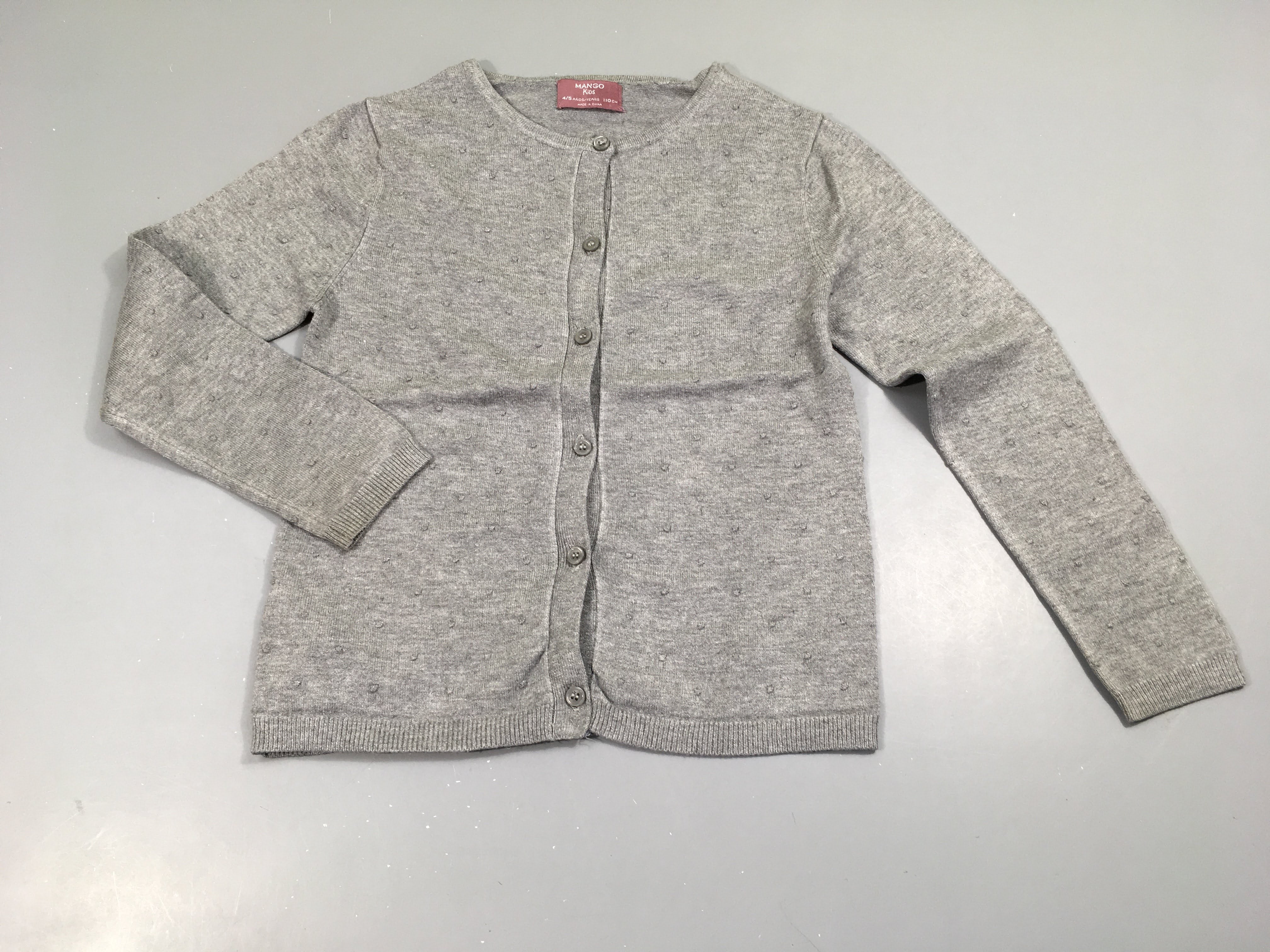 Gilet gris clair coton
