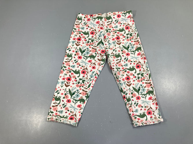 Legging court blanc fleuri, moins cher chez Petit Kiwi