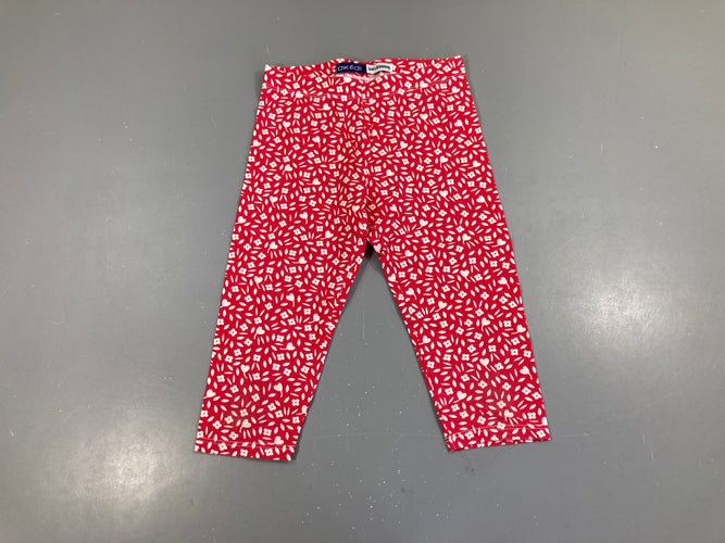 Legging 3/4 rouge fleuri, moins cher chez Petit Kiwi