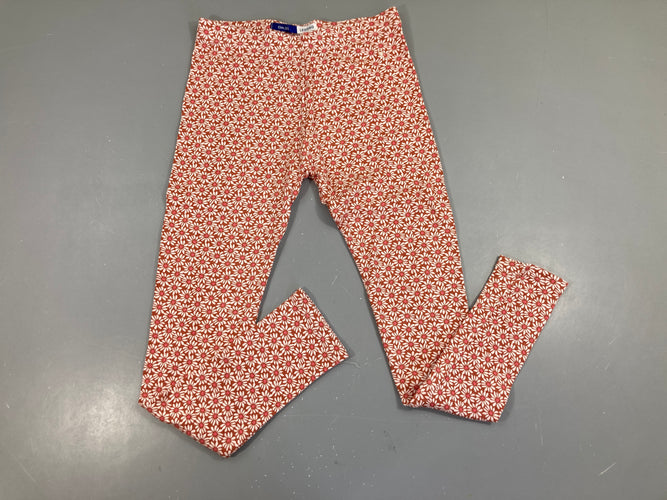 Legging brun fleuri côtelé, moins cher chez Petit Kiwi