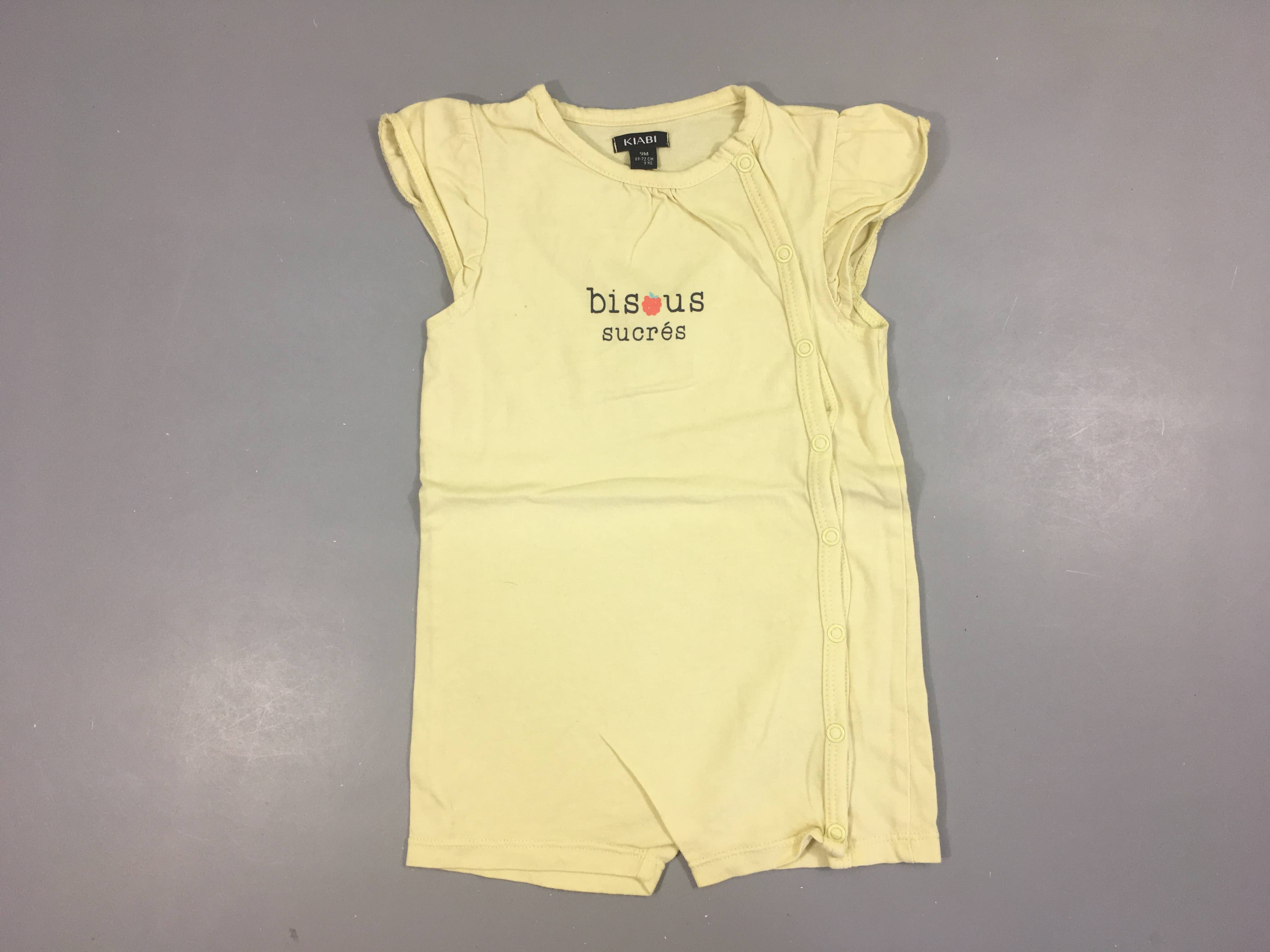 Combishort jaune pâle Bisous