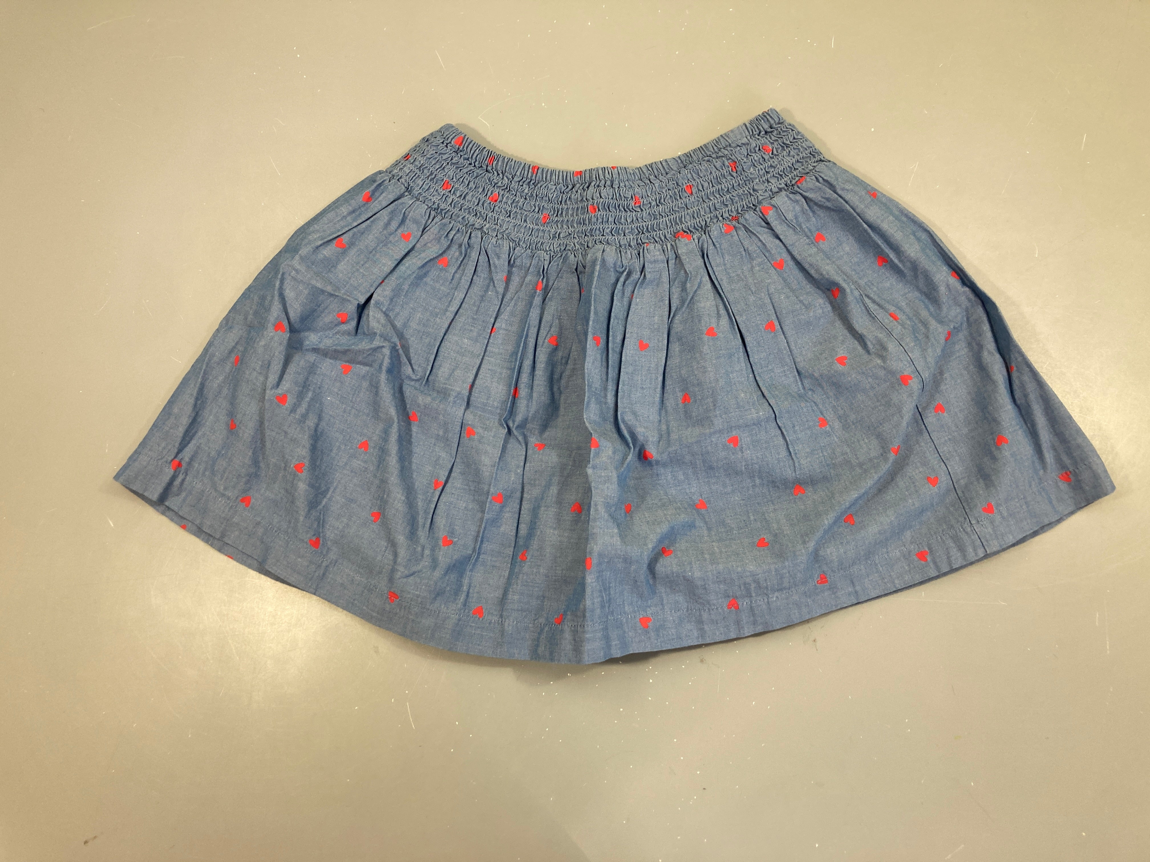 Jupe denim coeurs