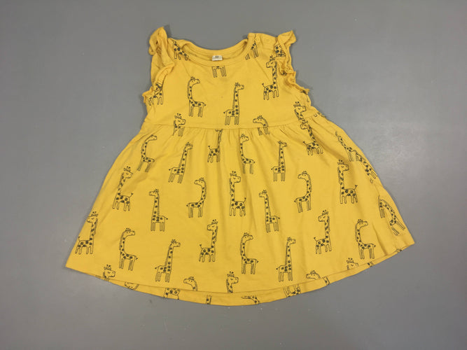 Robe s.m jersey jaune Girafes, moins cher chez Petit Kiwi