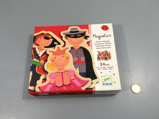 Enfants déguisés, Magnetic's, 24pcs en bois, +2a, moins cher chez Petit Kiwi