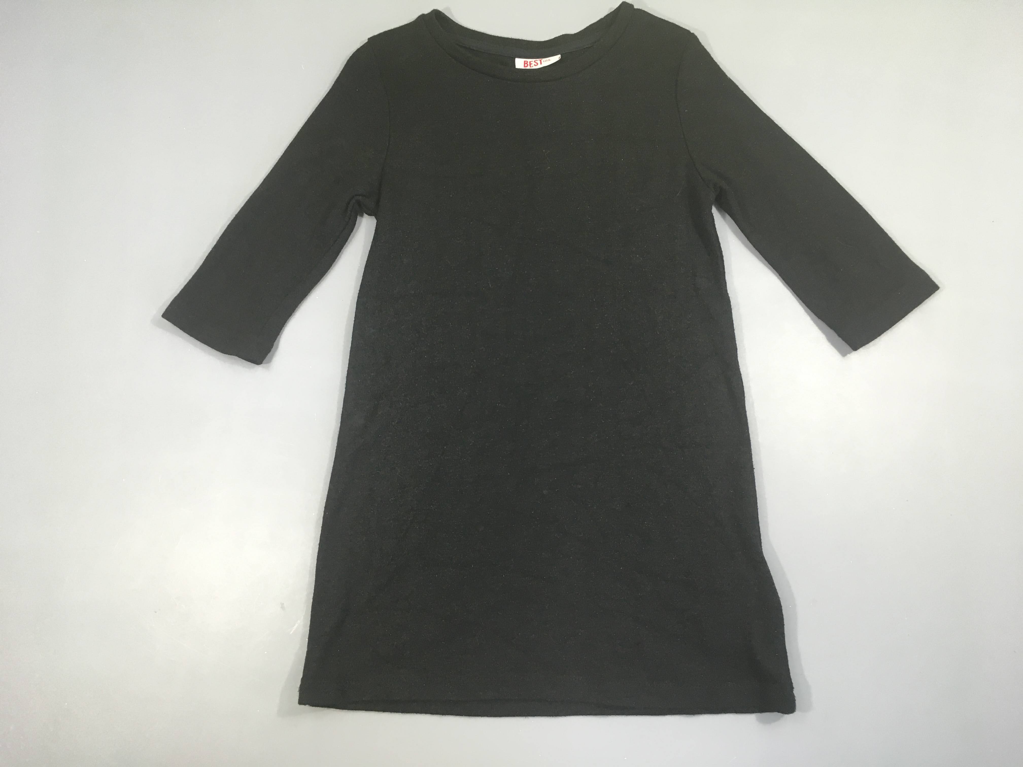 Robe m.l jersey noire irisé Léger accroc avant