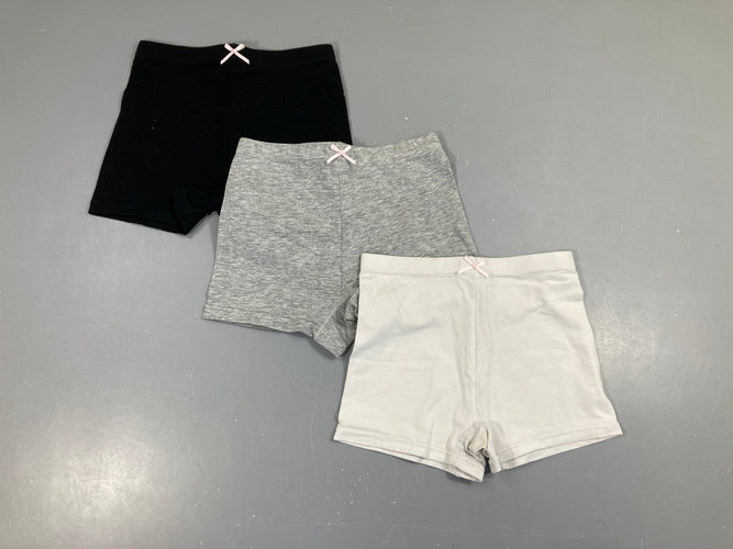 3 culottes boxer blanc/noir/gris chiné, moins cher chez Petit Kiwi
