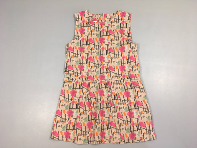 Robe s.m beige effet tache de couleurs fuchsia, moins cher chez Petit Kiwi