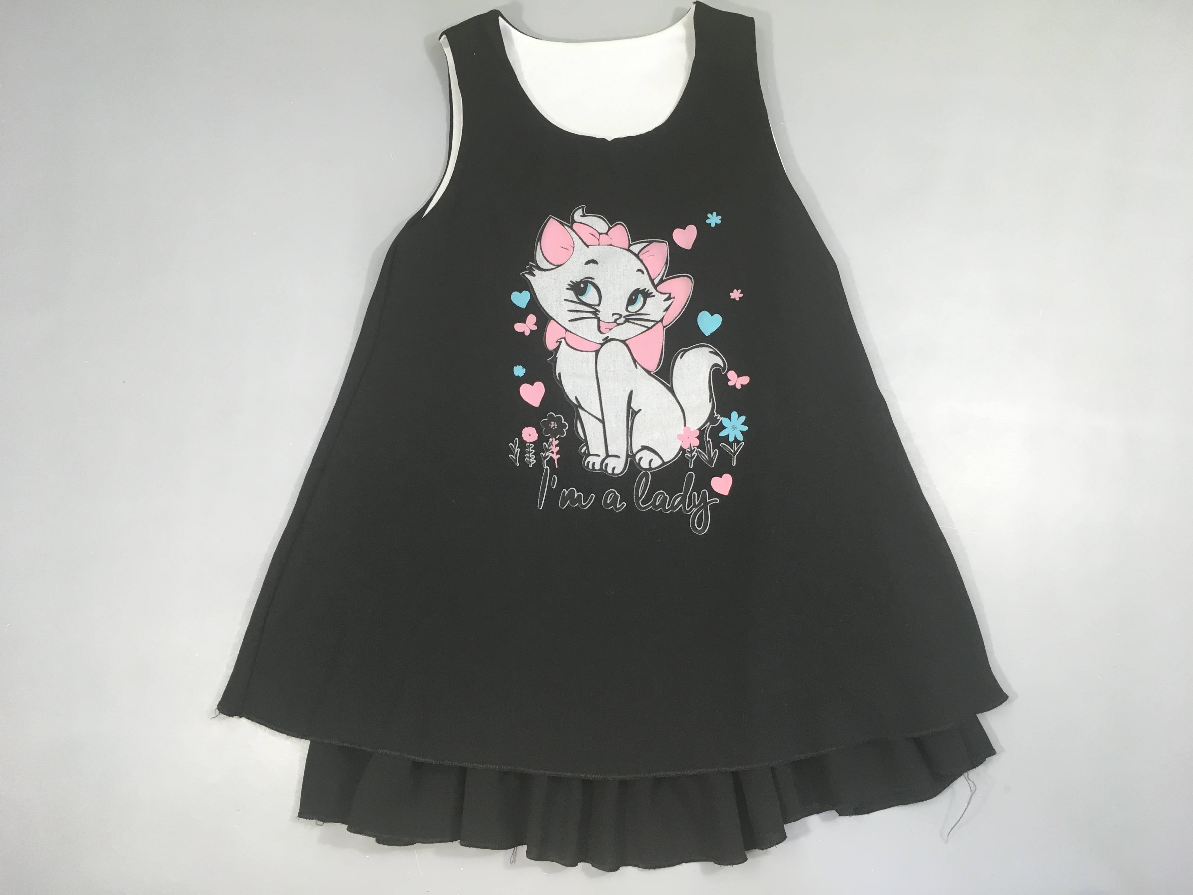 Robe s.m noire doublée Chat I'm a lady
