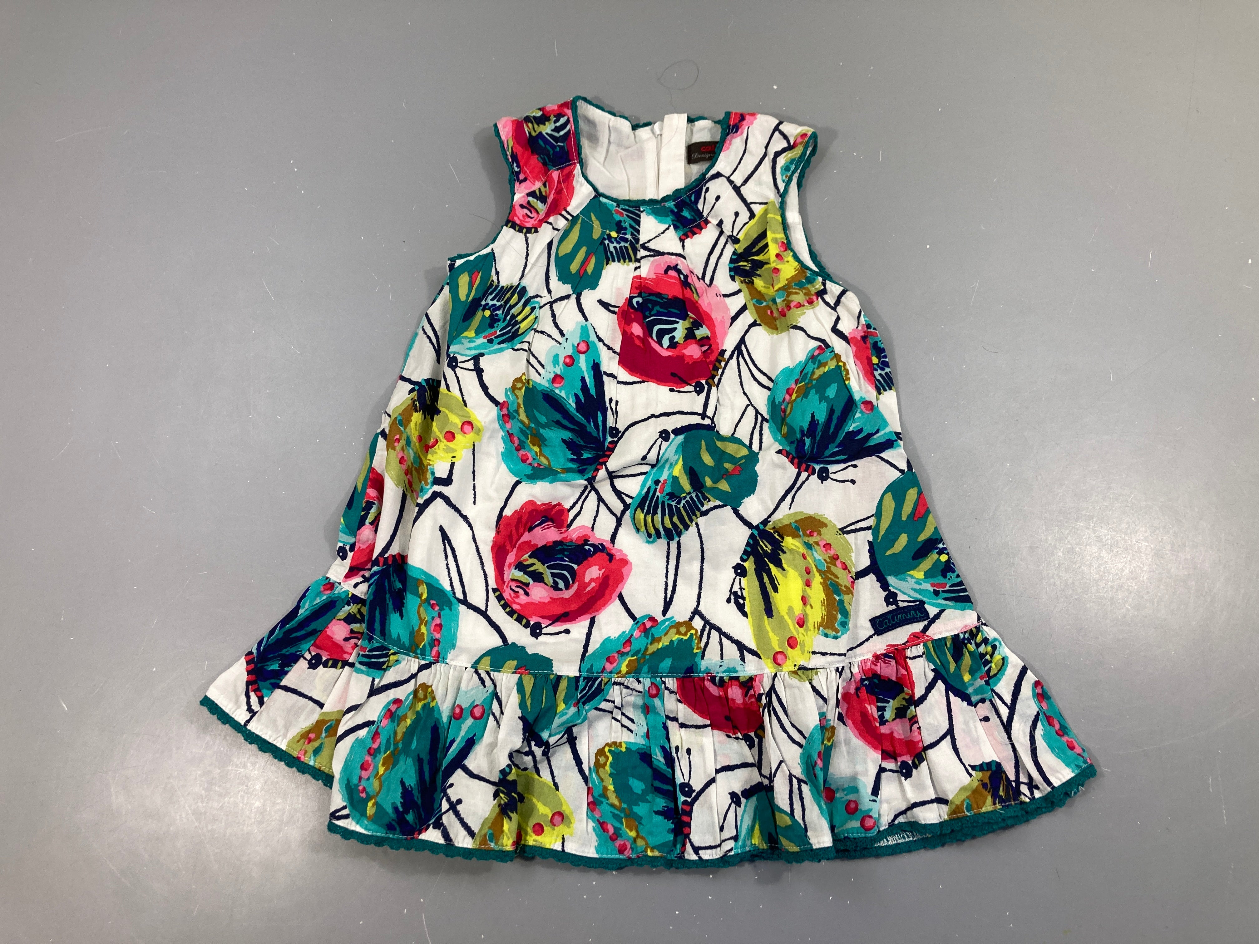 Robe s.m blanche fleus multicolore