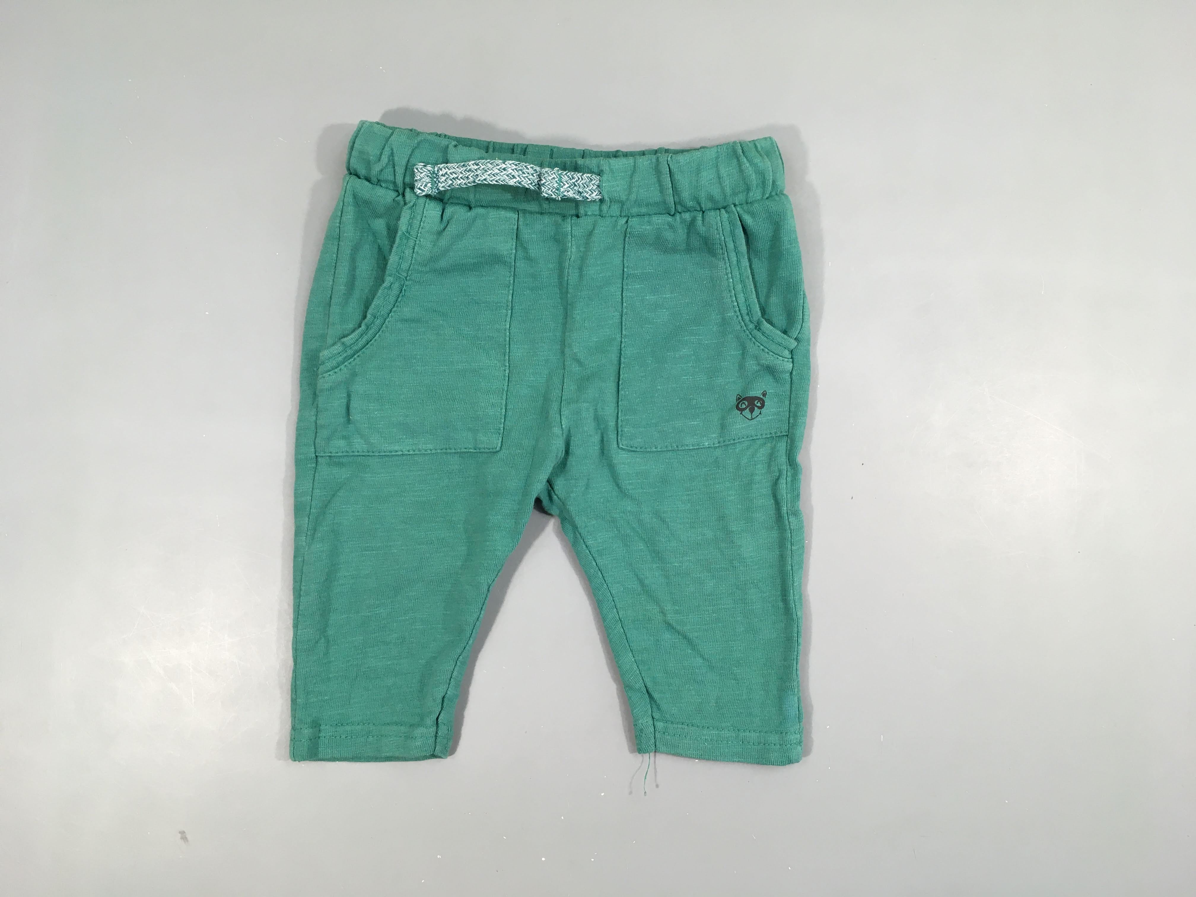 Pantalon jersey flammé vert taille élastique
