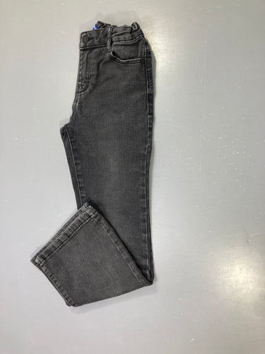 Pantalon noir délavé jean évasé, taille réglable, moins cher chez Petit Kiwi