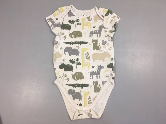 Body m.c blanc animaux, moins cher chez Petit Kiwi