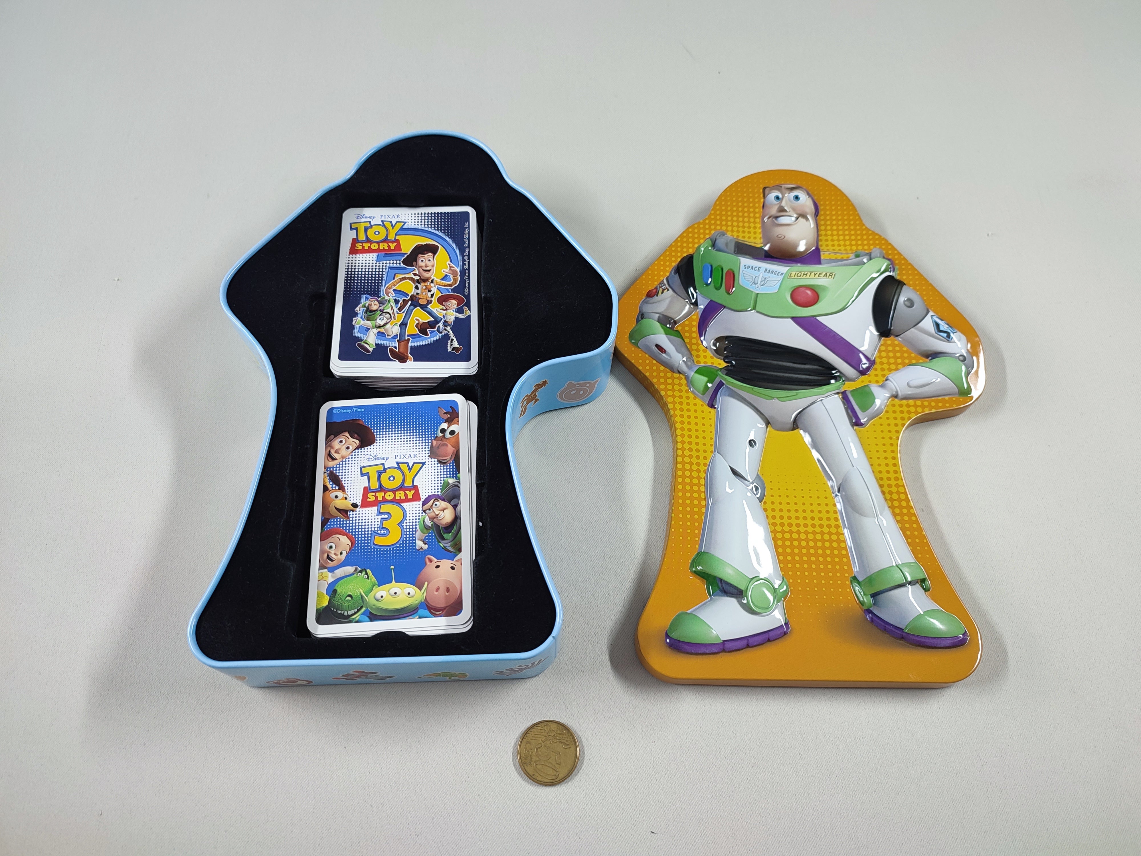 Jeu des 7 familles + jeu de 54 cartes boite métallique, Toy stor.y - Complet