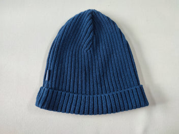 Bonnet mailles bleu marine côtelés