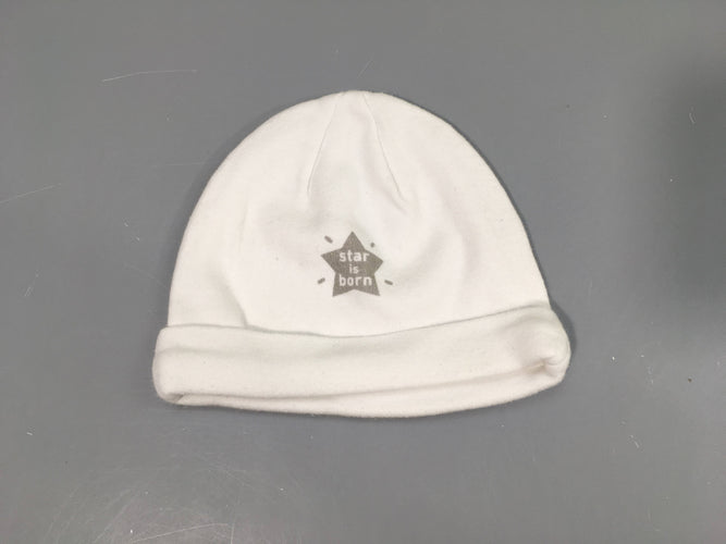 Bonnet jersey blanc Star, moins cher chez Petit Kiwi