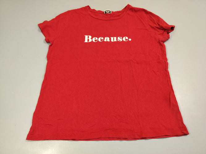 T-shirt m.c Pimkie  rouge "Because", moins cher chez Petit Kiwi