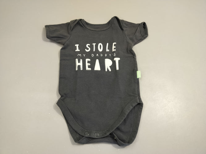 Body m.c noir "i stole my daddy's heart", moins cher chez Petit Kiwi