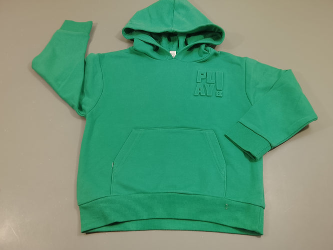 Sweat à capuche vert "play !", moins cher chez Petit Kiwi