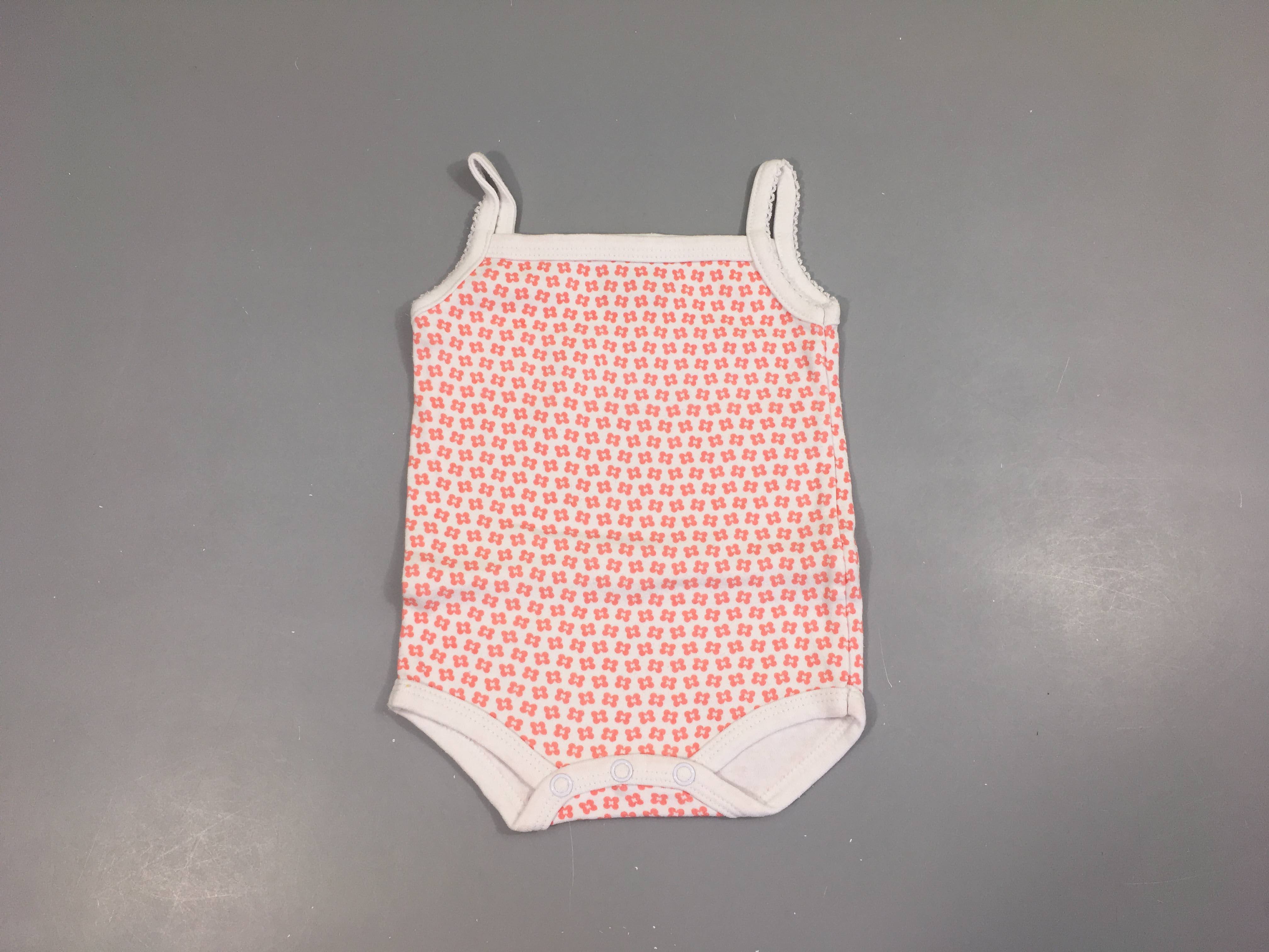 Body s.m blanc fleurs roses