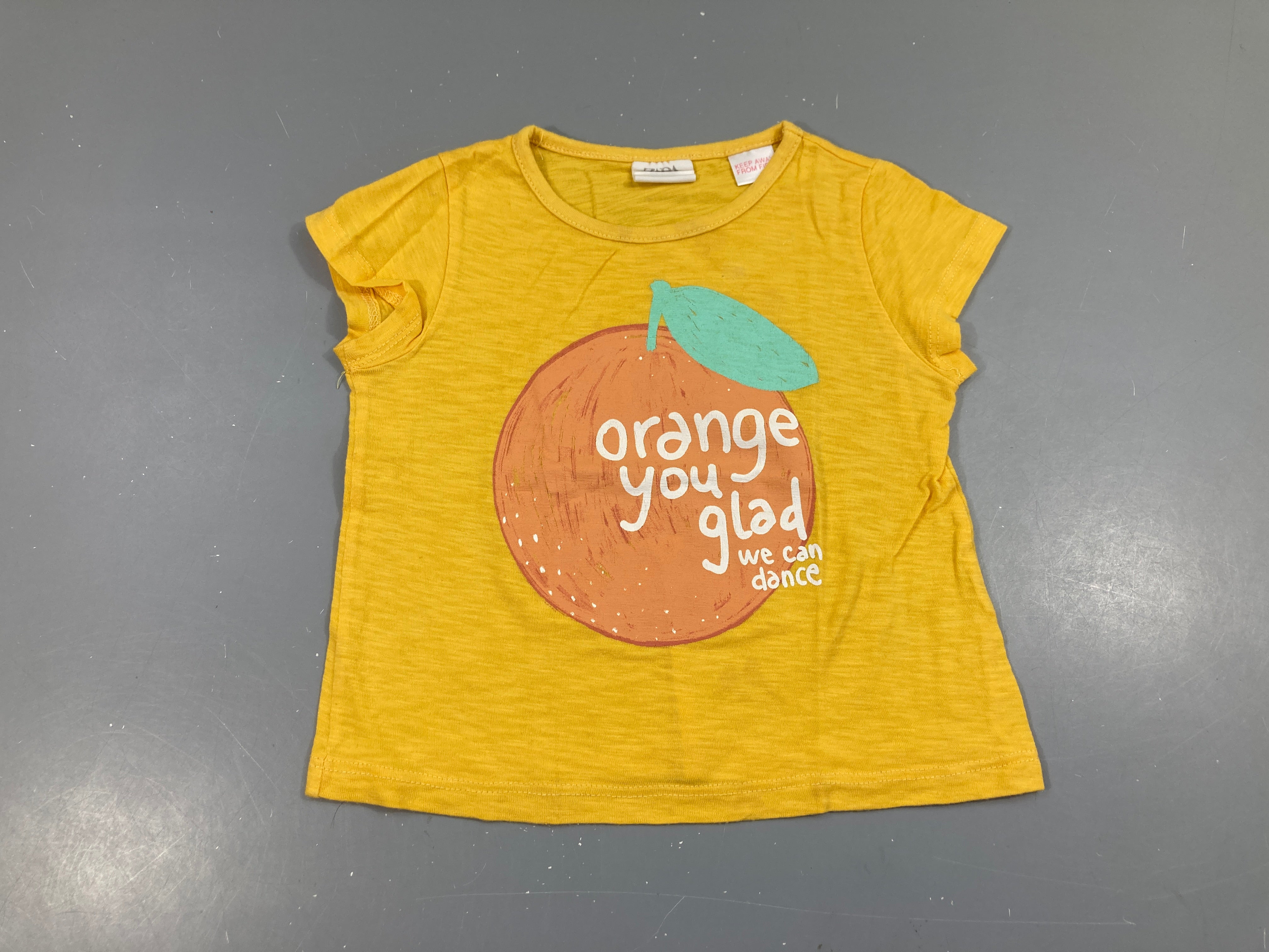 T-shirt m.c jaune flammé orange