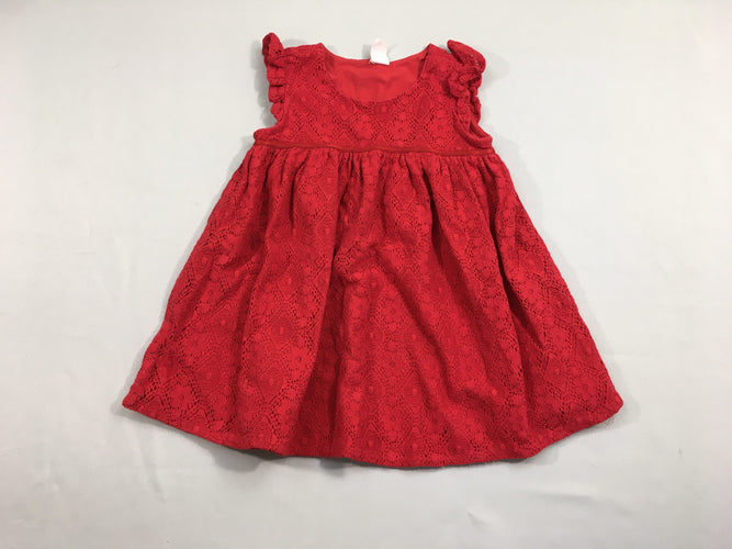 Robe m.c broderies rouge, moins cher chez Petit Kiwi