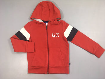 Sweat zippé à capuche rouge-blanc/bleu OK