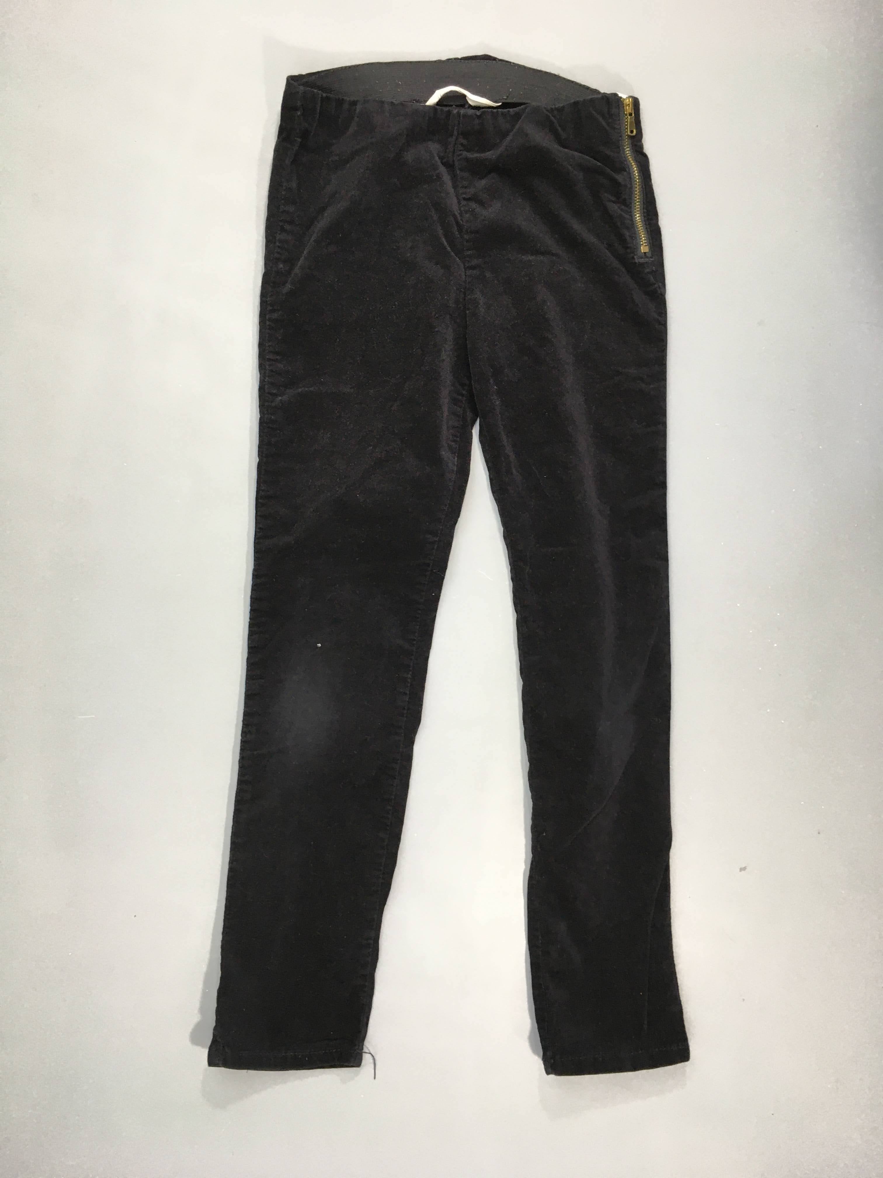 Jegging velours noir Zip coté taille