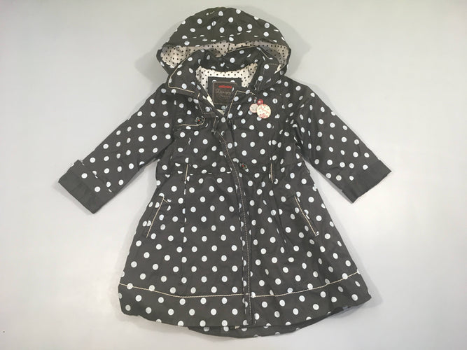 Veste à capuche amovible déperlante noire pois blancs Catimini, moins cher chez Petit Kiwi
