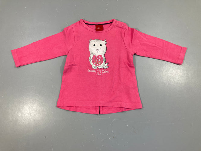 T-shirt m.l rose hibou, moins cher chez Petit Kiwi