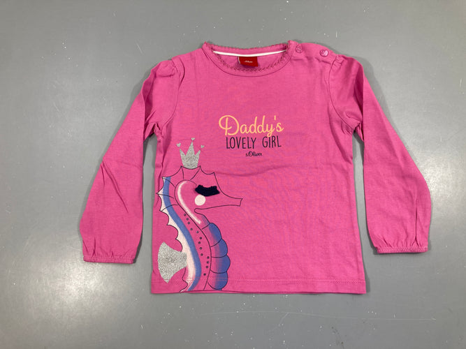 T-shirt m.l rose hippocampe, moins cher chez Petit Kiwi
