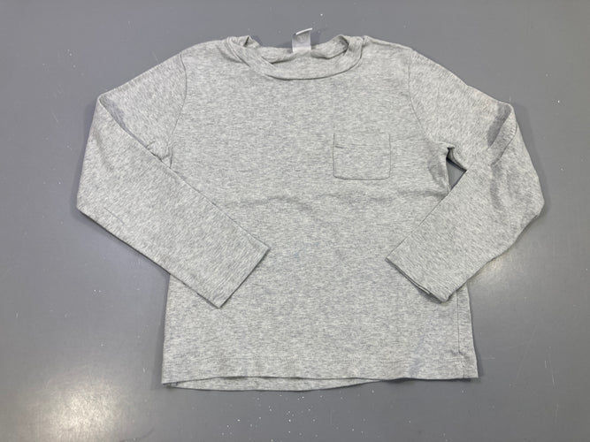 T-shirt m.l gris chiné, poche poitrine, moins cher chez Petit Kiwi