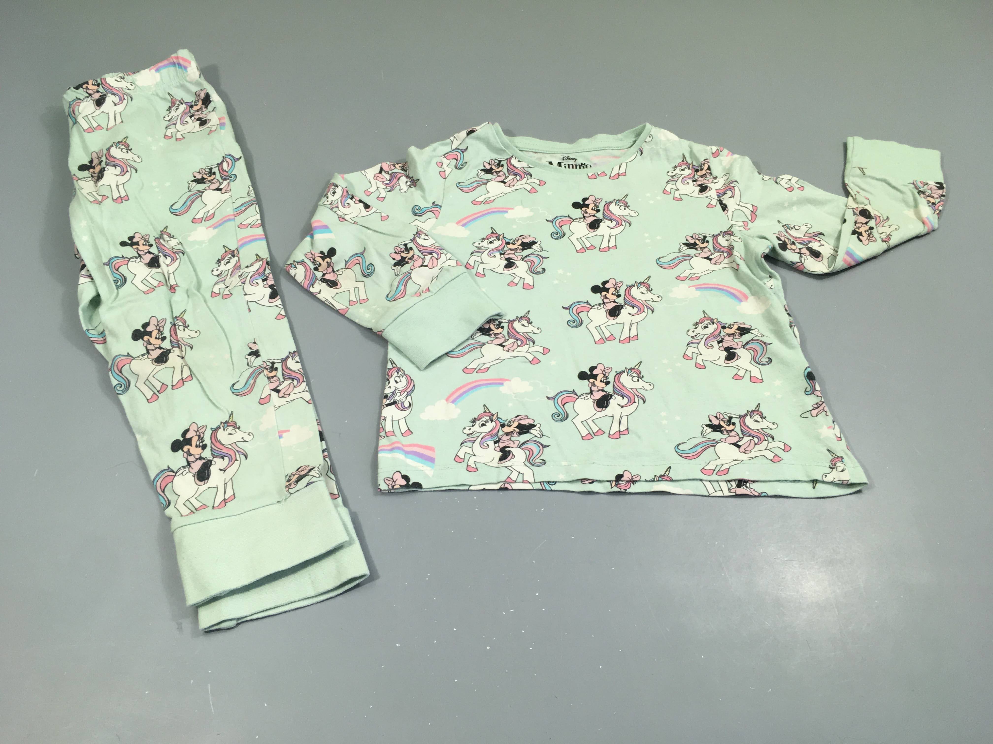 Pyjama 2pcs jersey menthe Licornes & Minnie