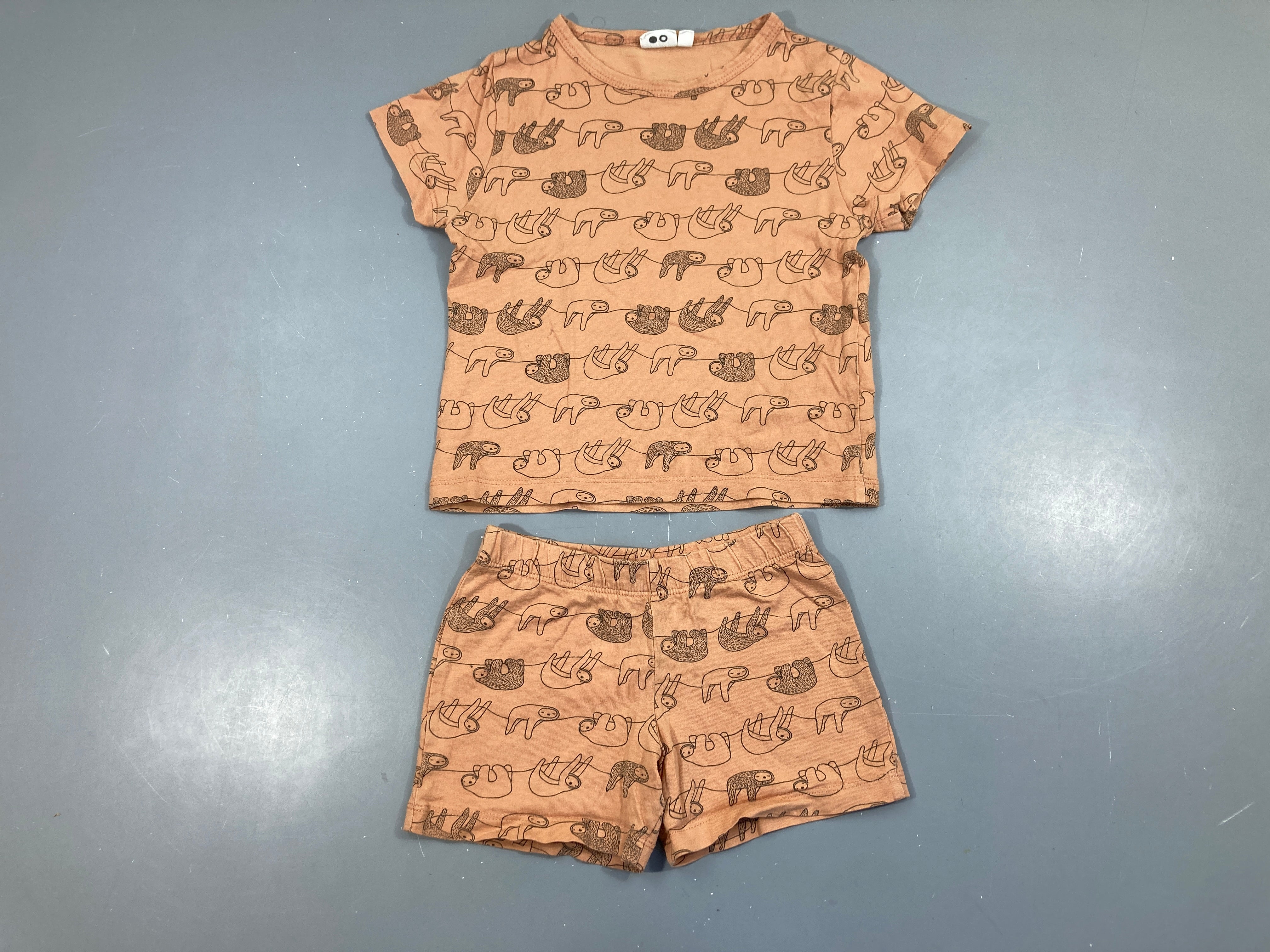 Pyjashort 2pcs jersey orange paresseux, Trixie