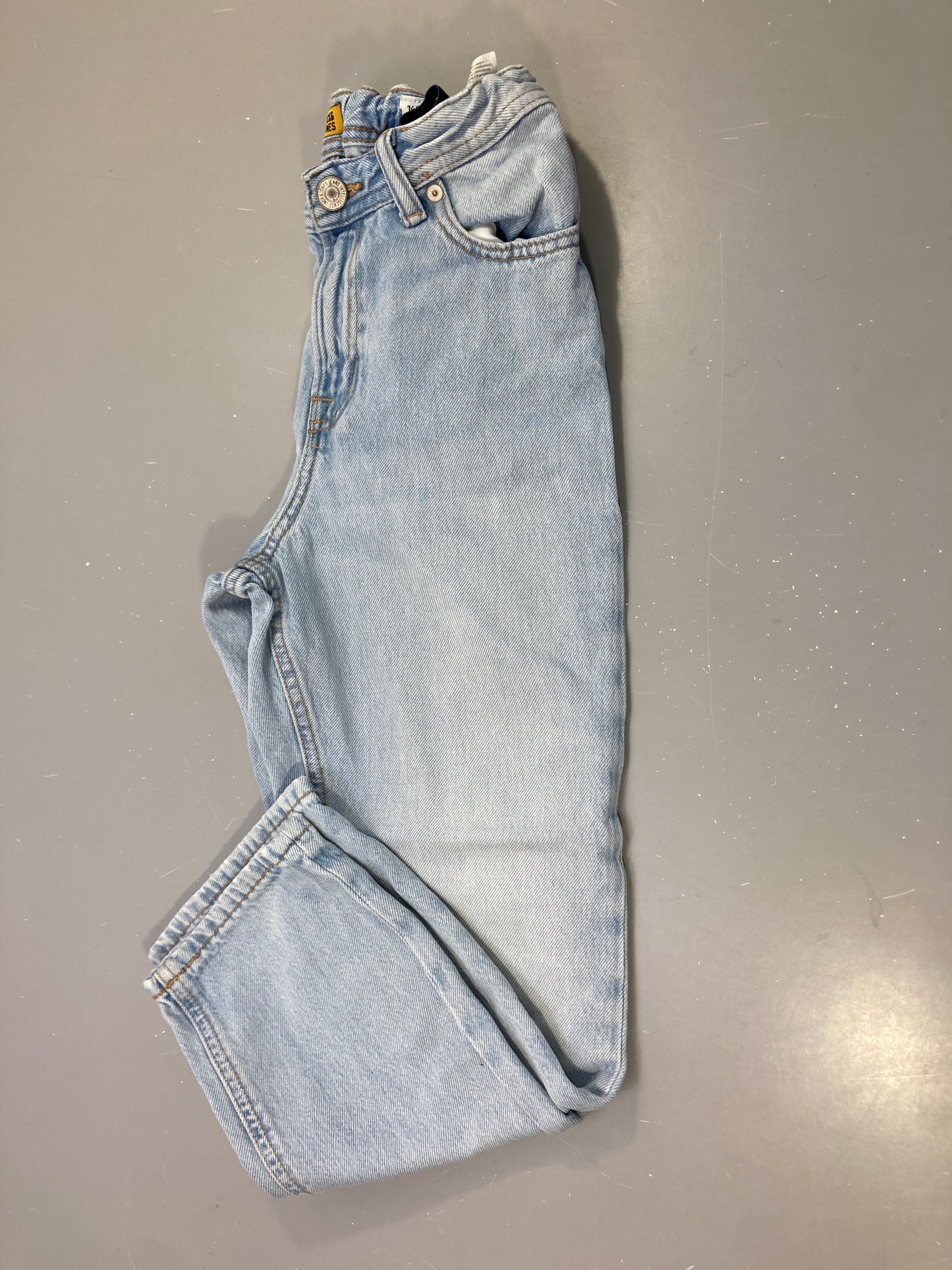 Pantalon bleu clair délavé jean, taille réglable Relaxed Chris