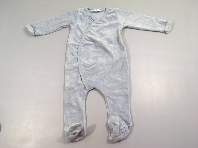 Pyjama velours côtelé bleu, moins cher chez Petit Kiwi