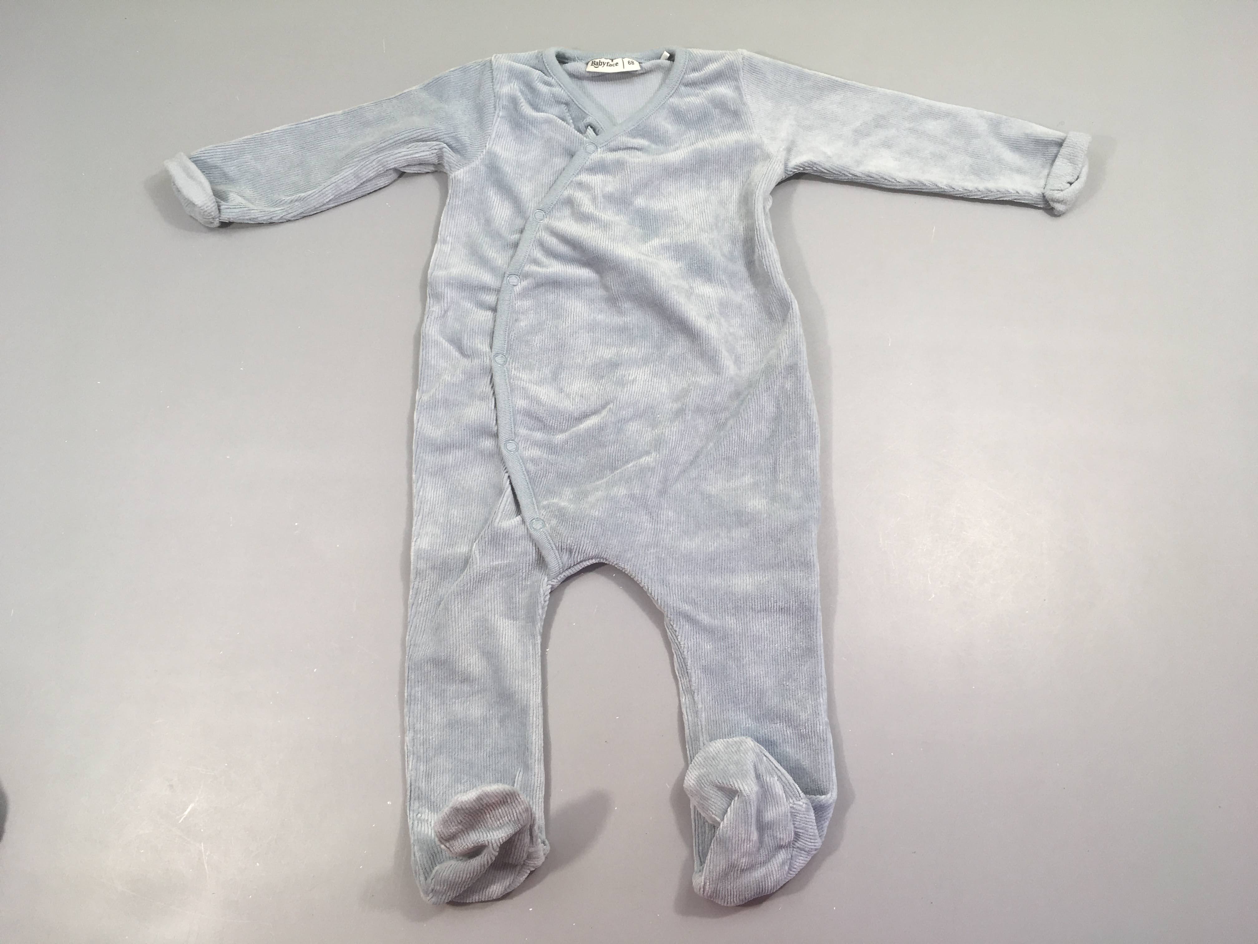 Pyjama velours côtelé bleu