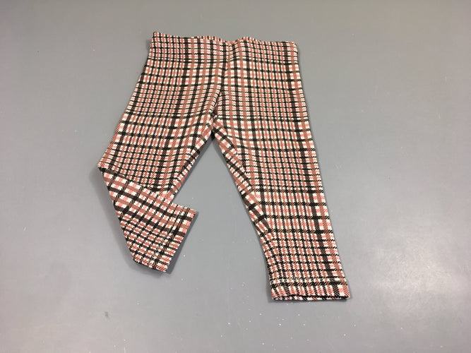 Legging blanc carreau vieux rose-brun, moins cher chez Petit Kiwi
