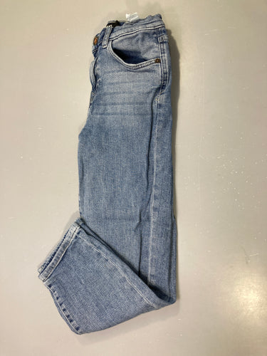 Pantalon bleu délavé jean, taille réglable, moins cher chez Petit Kiwi
