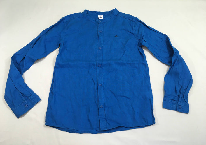 Chemise m.l 100% lin bleu, moins cher chez Petit Kiwi