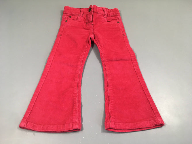 Pantalon velours côtelé flare rose, moins cher chez Petit Kiwi