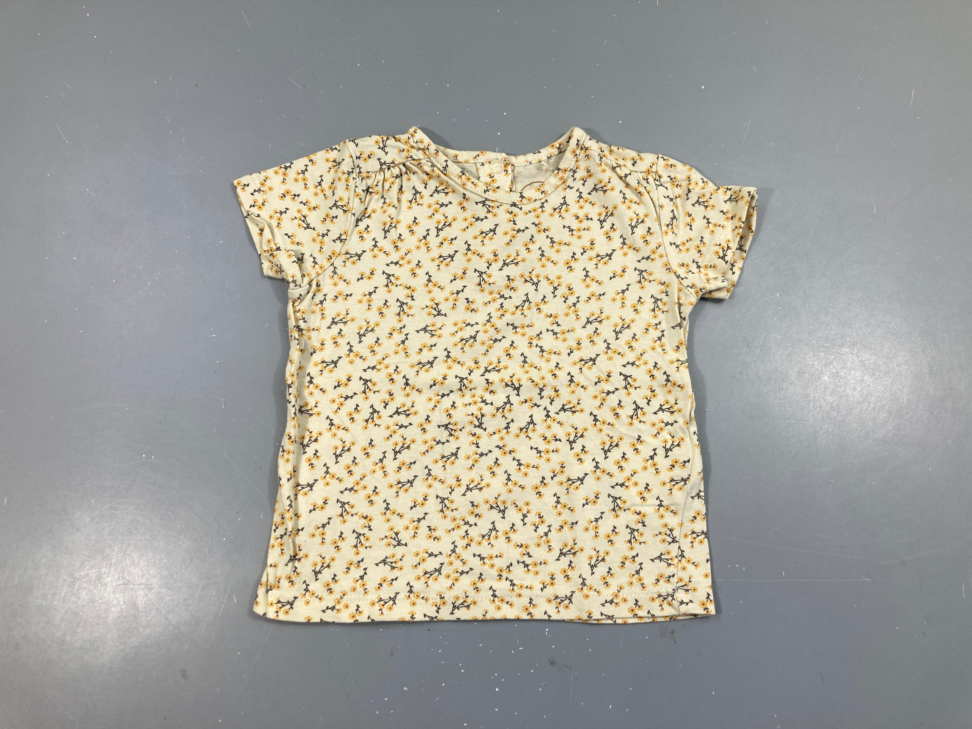 T-shirt m.c jaune fleurs