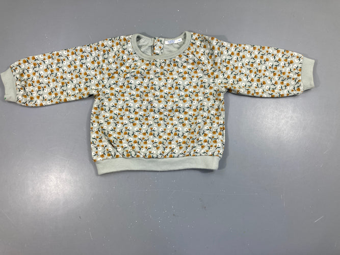 Sweat vert pâles fleurs, moins cher chez Petit Kiwi
