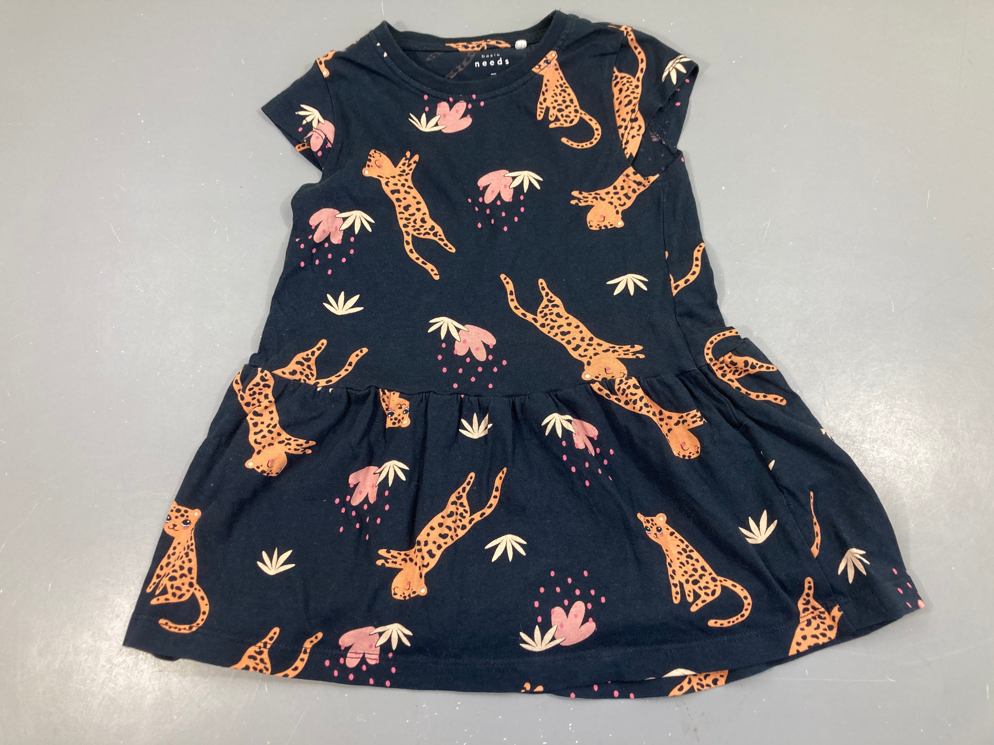 Robe m.c jersey bleu marine léapords