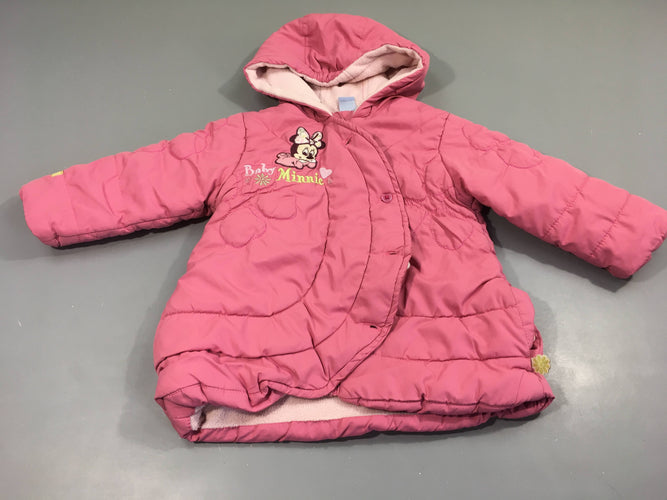 Manteau rose à à capuche Baby Minnie, moins cher chez Petit Kiwi